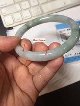 Load image into Gallery viewer, 卖了 59.8mm Certified Type A 100% Natural white/purple/green round cut jadeite Jade bangle PE124-0289
