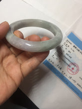 Load image into Gallery viewer, 60.5mm Certified Type A 100% Natural icy watery green/purple chubby Jadeite Jade bangle E146-9537

