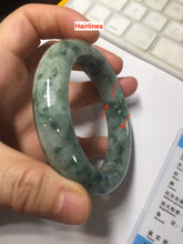 Load image into Gallery viewer, 56mm certified Type A 100% Natural dark green gray Jadeite Jade bangle BS112-6647
