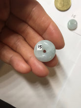 Load image into Gallery viewer, 15-19mm Type A 100% Natural light green purple white Jadeite Safety Guardian Button donuts pendant PH48 Add on item.
