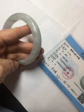 Load image into Gallery viewer, 60.5mm Certified Type A 100% Natural icy watery green/purple chubby Jadeite Jade bangle E146-9537
