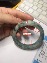 Load image into Gallery viewer, 56mm certified Type A 100% Natural dark green gray Jadeite Jade bangle BS112-6647
