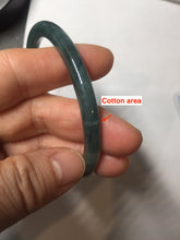 Load image into Gallery viewer, 57.6mm Certified Type A 100% Natural dark green blue gray black slim round cut Guatemala Jadeite bangle PJ5-4321
