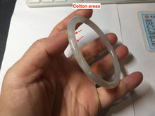 Load image into Gallery viewer, 59.2mm Certified 100% Natural white gray slim nephrite jade bangle HN137-9100
