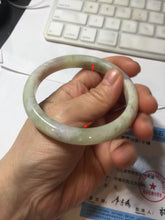Load image into Gallery viewer, 57.5mm certified type A 100% Natural green/yellow/purple (FU LOU SHOU)Jadeite jade bangle PH36-0433
