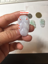 Load image into Gallery viewer, 100% natural type A  sunny green white purple jadeite jade leaf pendant group PB46
