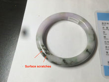 Load image into Gallery viewer, 56.3mm certified 100% natural Type A dark green/purple  jungle camouflage color jadeite jade bangle AX77-5285
