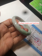 Load image into Gallery viewer, 51.5mm certified 100% natural Type A sunny green/white oval jadeite jade bangle BH57-6125
