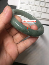 Load image into Gallery viewer, 58.8mm Certified type A 100% Natural oily dark green (老油青) gray black Mountains Afar (远山)Jadeite bangle PH240-1627
