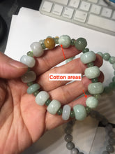 Load image into Gallery viewer, Size 52-60mm 100% natural type A green/yellow/brown/purple jadeite jade beads bracelet group BL134
