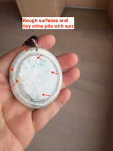 Load image into Gallery viewer, Type A 100% Natural light green/white carved plum blossoms and sika deer (Flowers all the way, 一路繁花)jadeite Jade Pendant  AA26
