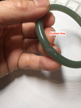Load image into Gallery viewer, 56mm certified 100% Natural lake green gray slim round cut nephrite bangle HN144-6923
