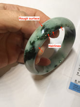 Load image into Gallery viewer, 59.2mm Certified Type A 100% Natural sunny green/dark green/purple/white Spring Forest broad Jadeite bangle PH71-0574
