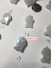 Load image into Gallery viewer, 100% natural type A icy watery light green white purple jadeite little alien hero pendant PF74
