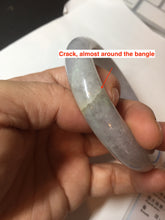 Load image into Gallery viewer, Shopify Only. 57mm Certified Type A 100% Natural icy watery green purple Jadeite Jade bangle BM85-8637
