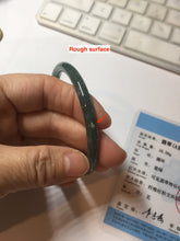 Load image into Gallery viewer, 57mm Certified Type A 100% Natural dark green/blue/gray with Guatemala slim round cut Jadeite bangle PE57-7064
