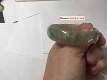 Load image into Gallery viewer, 52.7mm Type A 100% Natural icy sunny green/gray/black/brown Jadeite Jade bangle AT49
