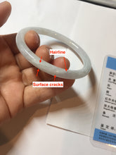 Load image into Gallery viewer, 55mm Certified type A 100% Natural white slim round cut Jadeite bangle PH83-0804
