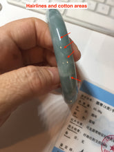 Load image into Gallery viewer, 60.5mm certified 100% natural light green/blue chubby round cut jadeite jade bangle PC99-9145
