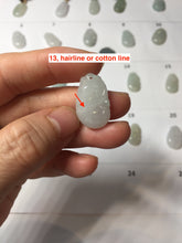 Load image into Gallery viewer, 100% Natural type A light green/light green/white/purple/gray jadeite Jade RuYi(如意) pendant PJ130
