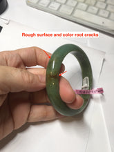 Load image into Gallery viewer, 56mm Certified Type A 100% Natural Pine Green subtle mottling russet accent Jadeite bangle KS40-1642
