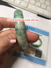 Load image into Gallery viewer, 56.7mm certified 100% natural Type A sunny green white jadeite bangle PD151-6268

