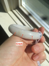 Load image into Gallery viewer, 46-48mm certified Type A 100% Natural light purple/brown/white/black kids oval Jadeite Jade bangle Group F98
