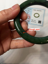 Load image into Gallery viewer, 57.5mm Certified 100% Natural Deep Pine Green/Black "Serene Ember Forest" Nephrite (red-skin nephrite 红皮碧玉) Bangle HT168-18-3922
