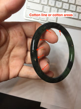 Load image into Gallery viewer, 60.5mm Certified 100% Natural Fresh Young Green/Dark Green/Black Green Ink Painting (绿水墨) Round Cut Nephrite (Wulanhai 乌兰海碧玉) Bangle HF132-7334
