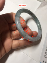 Load image into Gallery viewer, 56.5mm Certified Type A 100% Natural dark green/purple/white round cut Jadeite bangle AA126-6943
