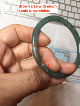 Load image into Gallery viewer, 54.2mm Type A 100% Natural Light Green/Gray/Black/Brown “Reed Flowers &amp; Snow” Guatemala Slim Round Cut Jadeite Bangle PJ129-1422
