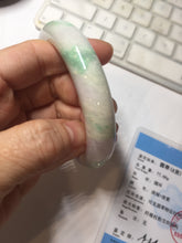 Load image into Gallery viewer, 60.4mm 100% Natural type A sunny green purple white Jadeite Jade bangle PE45-5505
