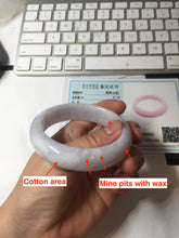 Load image into Gallery viewer, 54.6mm certified 100% Natural type A light purple white Jadeite Jade bangle PC248-0343
