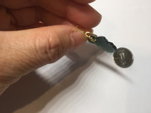 Load image into Gallery viewer, Type A 100% Natural Dark Green Black Guatemala Jadeite Jade Cute Baby Bear with Heart Balloon Pendant BH118

