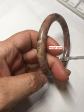 Load image into Gallery viewer, 58.9mm 100% natural pink brown black round cut rose stone (Rhodonite)bangle SY122
