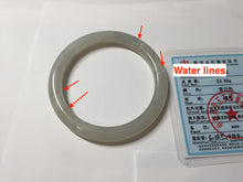 Load image into Gallery viewer, 51mm Certified 100% Natural icy light gray white(灰冰) round cut nephrite jade bangle HN74-9163
