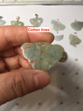 Load image into Gallery viewer, 100% Natural type A icy watery light green clear Jadeite Jade butterfly pendant PH113-(6-13)
