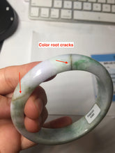 Load image into Gallery viewer, 58.5mm Certified Type A 100% Natural Sunny Green Purple Gray brown black Jadeite Jade Bangle AZ182-6585
