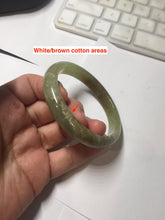 Load image into Gallery viewer, 55.5mm Certified Type A 100% Natural green yellow/sugar brown flying dandelions nephrite Jade bangle HN54-0476

