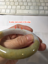 Load image into Gallery viewer, 56.4mm 100% natural light yellow purple white jadeite jade bangle BS122
