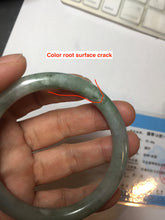 Load image into Gallery viewer, 57mm certified Type A 100% Natural dark green gray light purple round cut Jadeite Jade bangle PH214-3251
