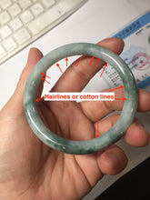 Load image into Gallery viewer, 54.5mm Certified Type A 100% Natural green round cut jadeite Jade bangle PJ36-0285
