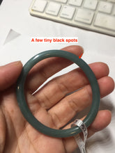 Load image into Gallery viewer, 51.5mm Certified Type A 100% Natural dark green/blue/gray Guatemala slim round cut oval Jadeite bangle BP190-2467
