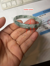 Load image into Gallery viewer, 51mm Certified Type A 100% Natural icy watery light green with green floating flowers thin Jadeite Jade bangle PJ57-1885
