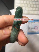 Load image into Gallery viewer, 61.2mm certified type A 100% Natural oily dark green gray black with flying snow Jadeite jade bangle PC208-7672
