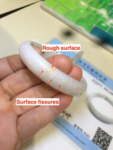 Load image into Gallery viewer, 46-48mm certified Type A 100% Natural light purple/brown/white/black kids oval Jadeite Jade bangle Group F98
