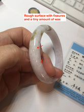 Load image into Gallery viewer, 58mm certified 100% natural Type A light purple yellow white (Whispers of Autumn) jadeite jade bangle PB70-9034
