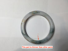Load image into Gallery viewer, 55.6mm certified 100% natural Type A green white purple carved and golden-painted jadeite jade bangle BH140
