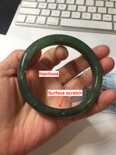 Load image into Gallery viewer, 61mm Certified 100% Natural dark Green/Gray/Black Nephrite Bangle HF137-8883

