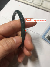 Load image into Gallery viewer, 55.4mm Certified Type A 100% Natural dark green/blue/gray Guatemala slim round cut Jadeite bangle PH139-4309
